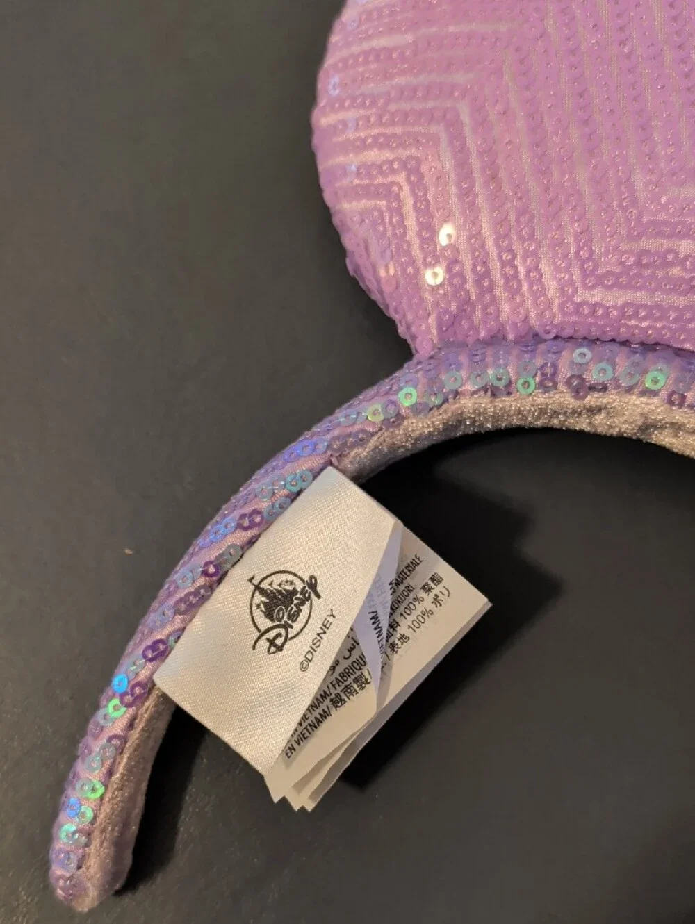 Disney Lavender Sequin Mouse Ear Headband with Iridescent Trim